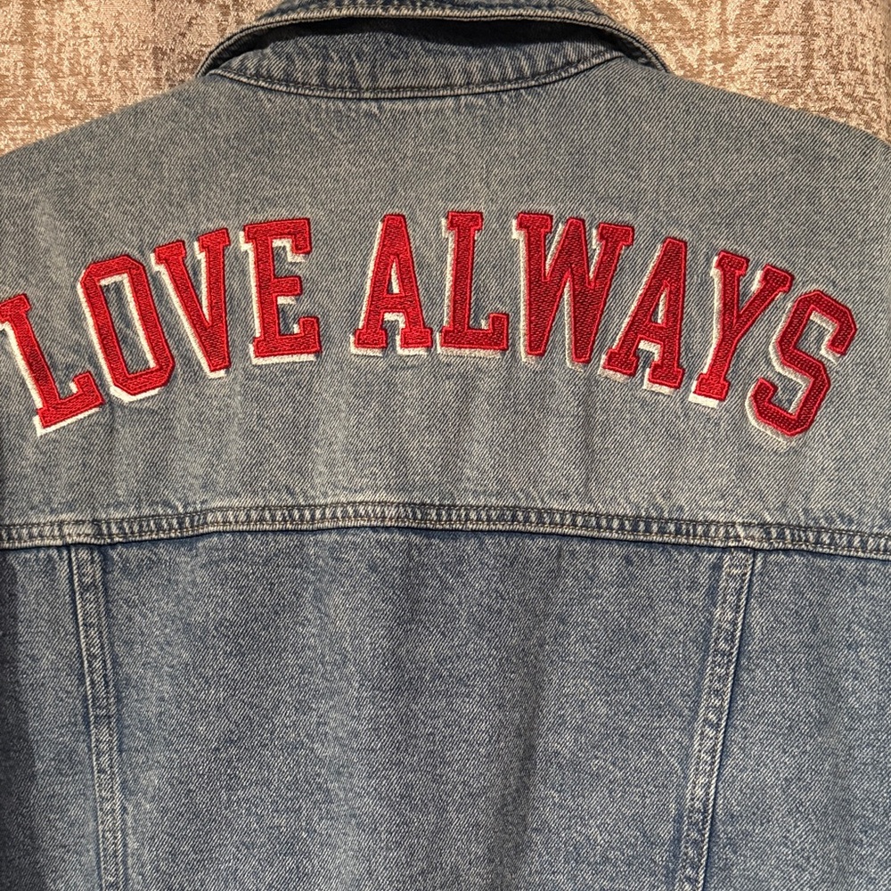 Embroidered LOVE ALWAYS Denim Jacket - Picture 3 of 3